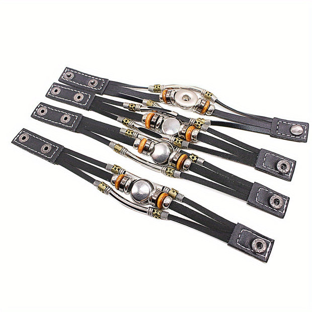 26 English Letters Bracelets, PU Leather Bangles, Retro Punk Style