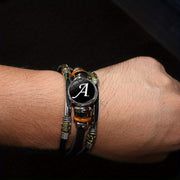 26 English Letters Bracelets, PU Leather Bangles, Retro Punk Style