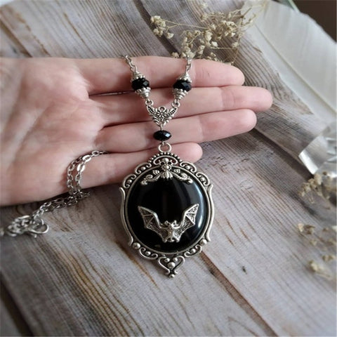 Black Gothic Bat Pendant