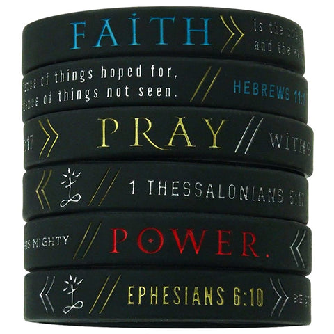 3 Pcs Faith Power Pray Bible Wristbands Silicone Bracelets For Men Casual Holiday Party Jewelry Gift