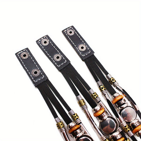 26 English Letters Bracelets, PU Leather Bangles, Retro Punk Style