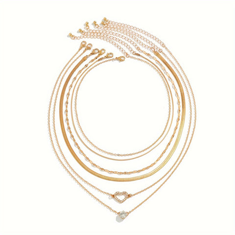 6pcs Golden Chokers Necklace