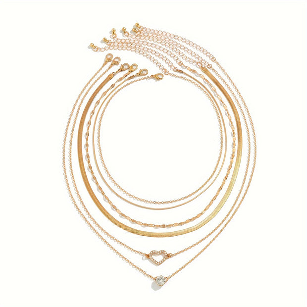 6pcs Golden Chokers Necklace
