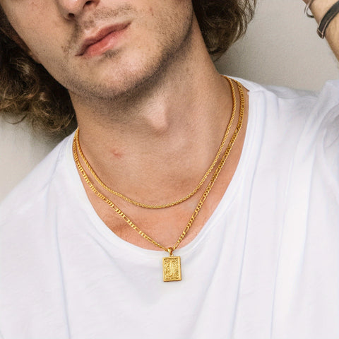 2pcs Initial Letter Necklaces & Chain Necklace, Jewelry Gifts For Men Women