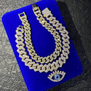 2pcs Set Hip Hop Punk Style Angel Eyes Pendant Anklets with Sparkling