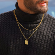 2pcs Initial Letter Necklaces & Chain Necklace, Jewelry Gifts For Men Women