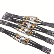 26 English Letters Bracelets, PU Leather Bangles, Retro Punk Style