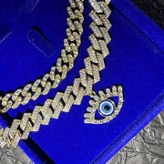 2pcs Set Hip Hop Punk Style Angel Eyes Pendant Anklets with Sparkling