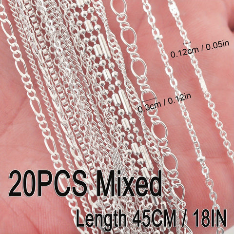 20pcs/PACK Mixed Multi Styles Collections Silvery