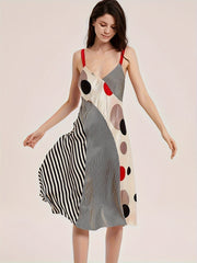 Casual Polka Dot Silk Dress