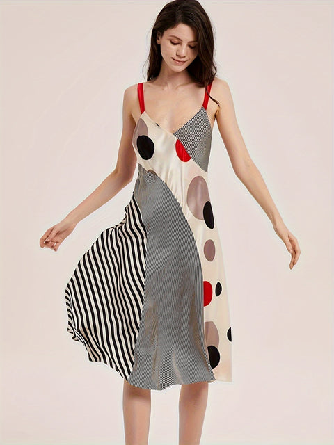 Casual Polka Dot Silk Dress