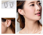 Fine Jewelry 925 Sterling Silver Earrings Inlaid