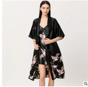 Lounge Set Women Silk Satin Robes Night Dress Pajamas