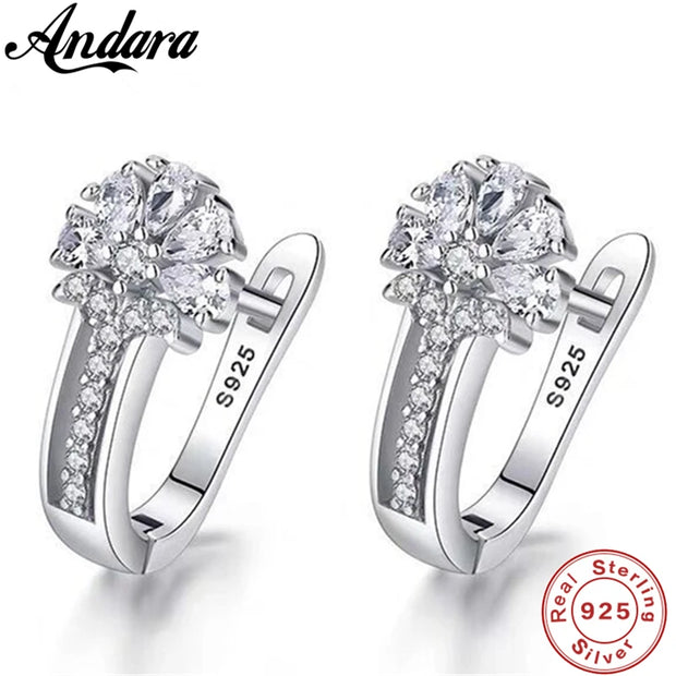 Fine Jewelry 925 Sterling Silver Earrings Inlaid