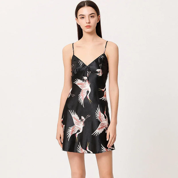 Lounge Set Women Silk Satin Robes Night Dress Pajamas