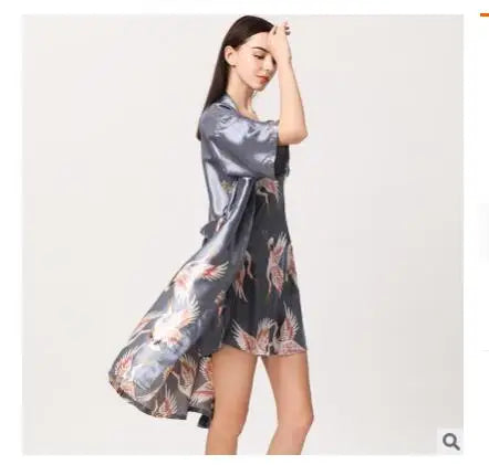 Lounge Set Women Silk Satin Robes Night Dress Pajamas