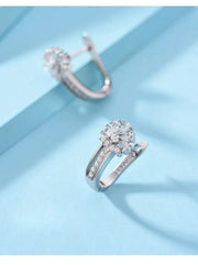 Fine Jewelry 925 Sterling Silver Earrings Inlaid