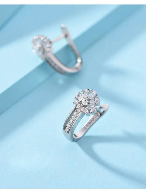 Fine Jewelry 925 Sterling Silver Earrings Inlaid