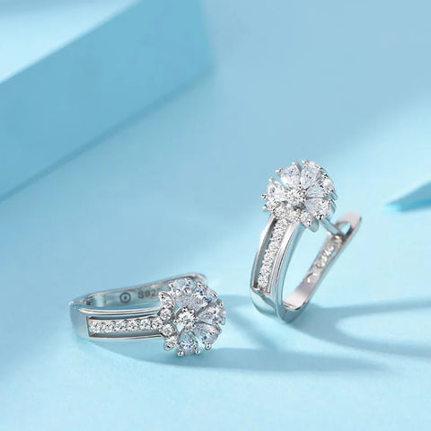 Fine Jewelry 925 Sterling Silver Earrings Inlaid