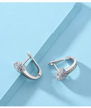 Fine Jewelry 925 Sterling Silver Earrings Inlaid