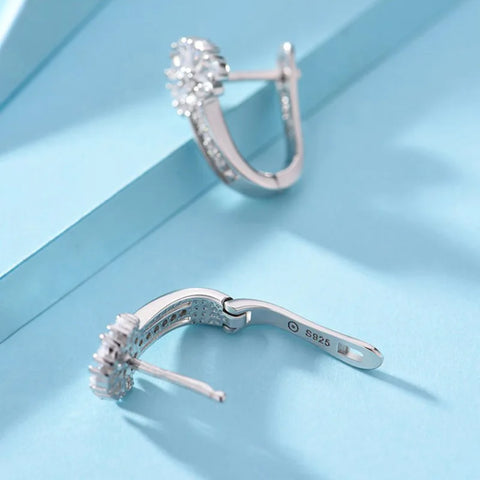 Fine Jewelry 925 Sterling Silver Earrings Inlaid