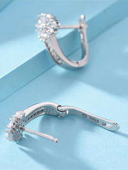 Fine Jewelry 925 Sterling Silver Earrings Inlaid