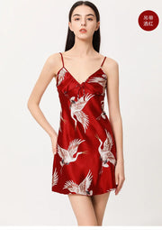 Lounge Set Women Silk Satin Robes Night Dress Pajamas