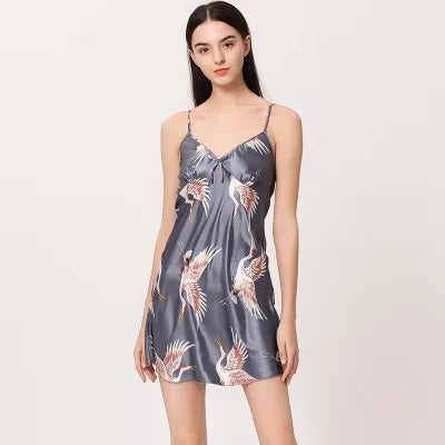 Lounge Set Women Silk Satin Robes Night Dress Pajamas