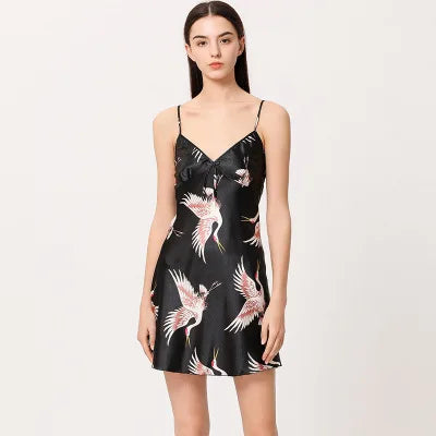 Lounge Set Women Silk Satin Robes Night Dress Pajamas