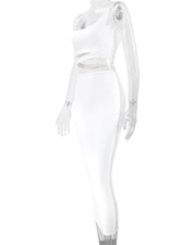 Women Dress Elegant Long Dresses Party Night Dress Women Dresses Woman Female Clothing Sexy Pleated Hollowout Two-piece Dress