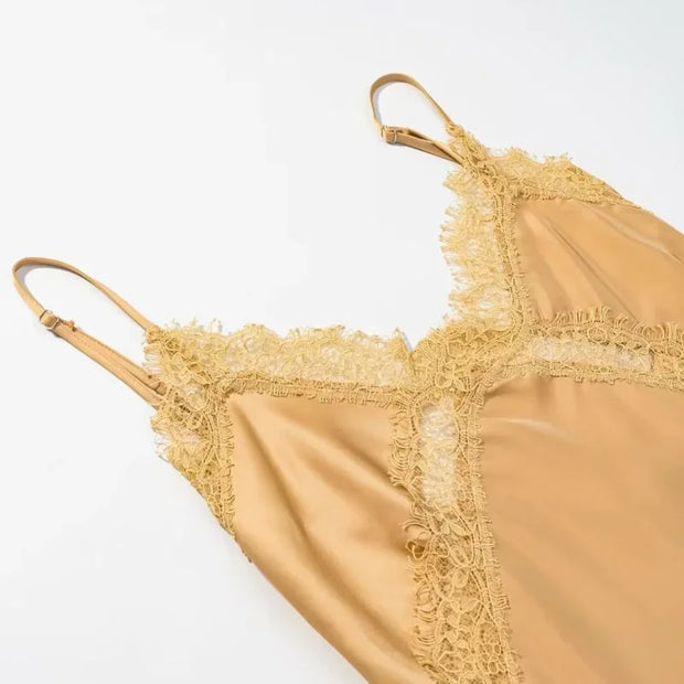 Silk Satin Texture Sexy Dress Women