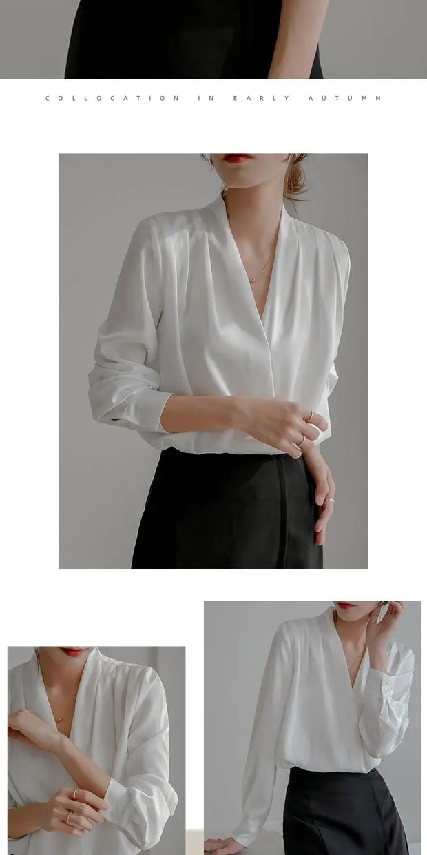 Silk Women's Shirt Long Sleeve Fashion