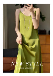 Sexy Comfortable Silk Slip One-Piece Dress RW-D13