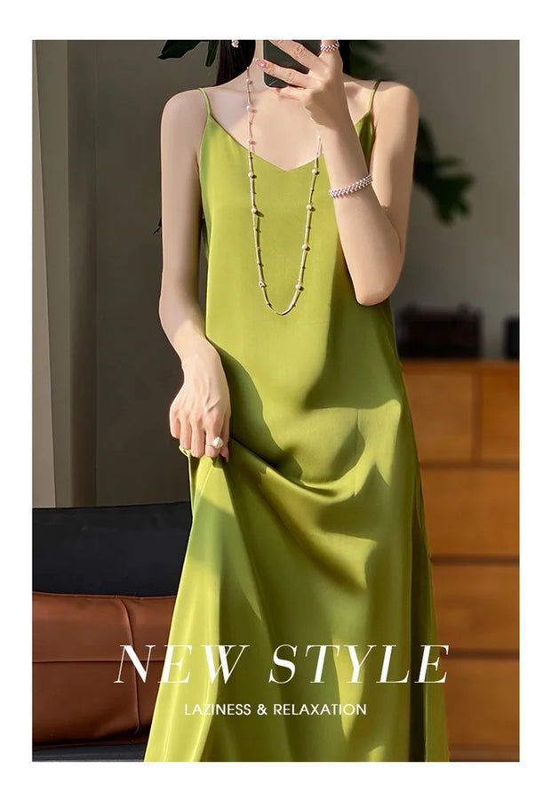 Sexy Comfortable Silk Slip One-Piece Dress RW-D13