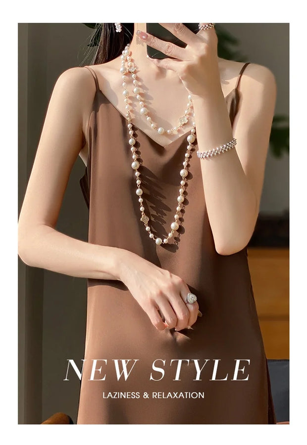 Sexy Comfortable Silk Slip One-Piece Dress RW-D13