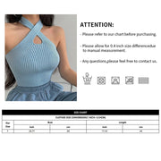 Vest Crop Top Women Halter Tops Female Knitted
