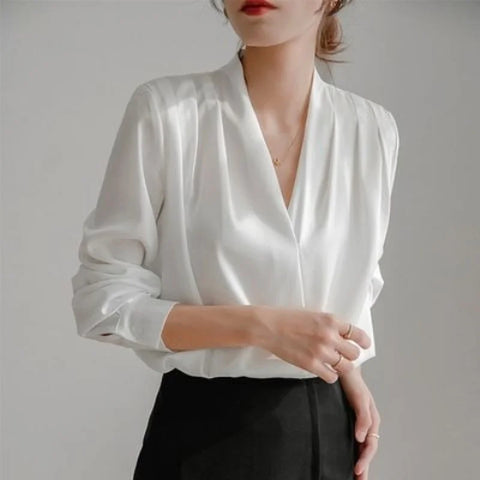 Silk Women's Shirt Long Sleeve Fashion