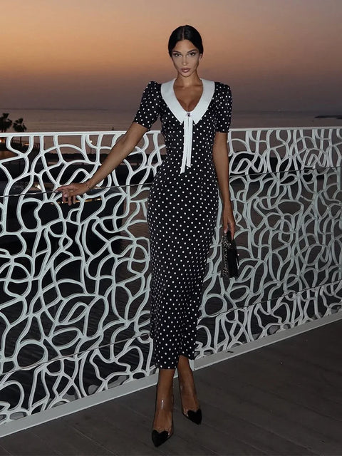 Dot Printed Dresses For Women Fashion Sexy Streetwear