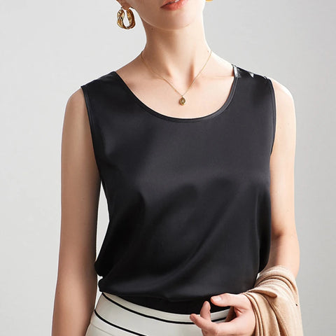 100% pure nature silk women tank tops basic tops real