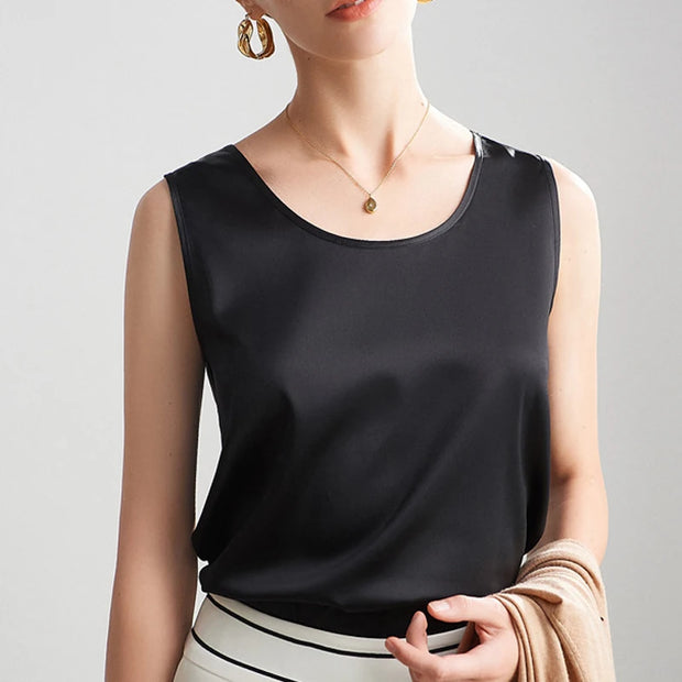 100% pure nature silk women tank tops basic tops real