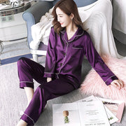 Women's Sleepwear Simple Satin Pajama Set Long Sleeve