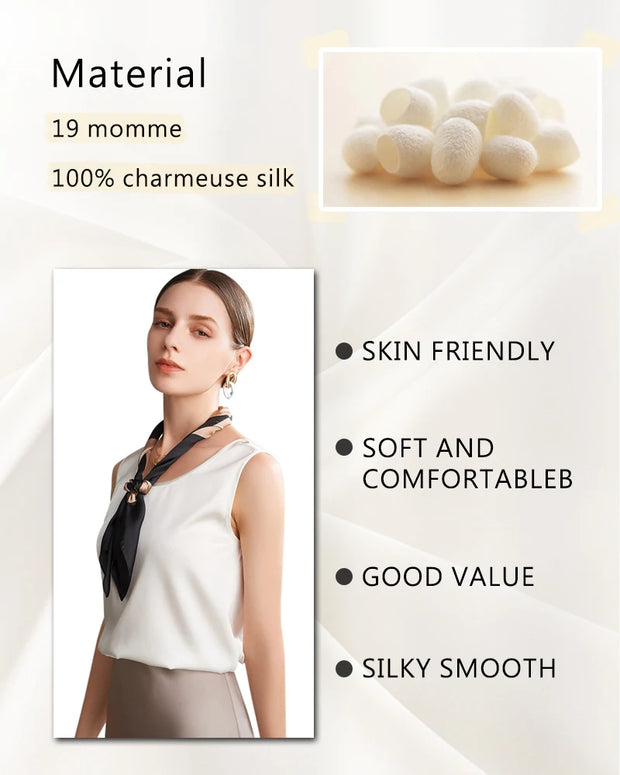 100% pure nature silk women tank tops basic tops real
