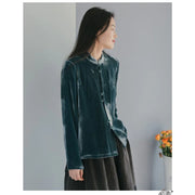 Silk Velvet Shirt Ladies, Long Sleeve