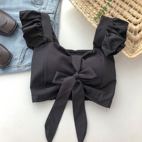 Crop Tops Camis Women Ruffles Sexy
