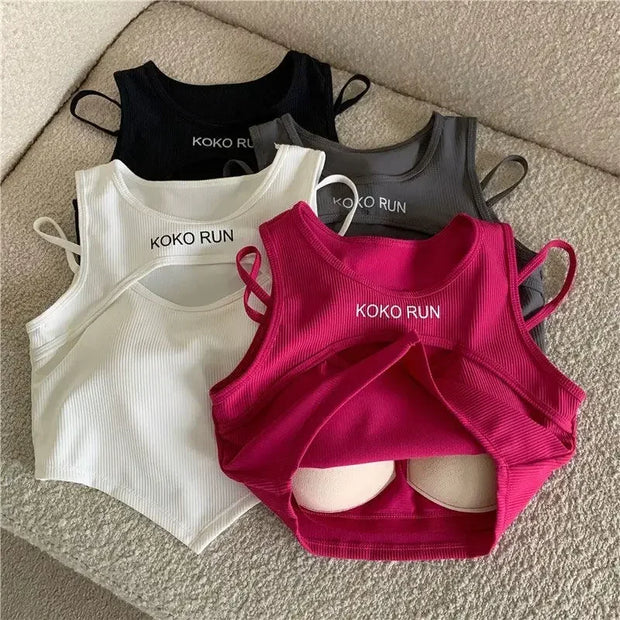 Casual Crop Tops Women Knit Irregular Tops Hollow