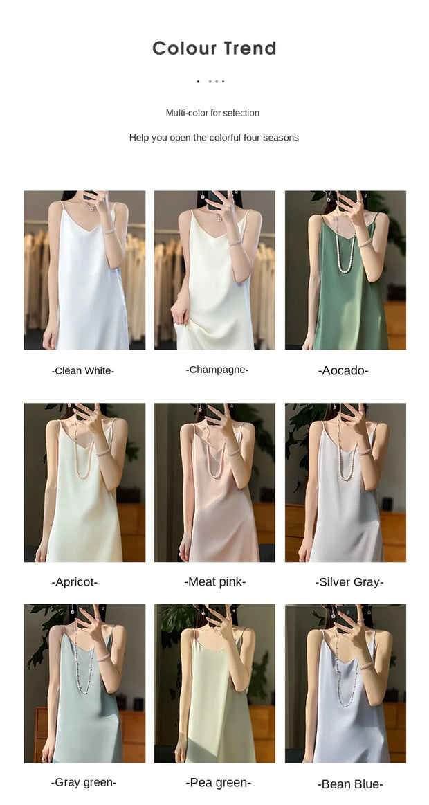 Sexy Comfortable Silk Slip One-Piece Dress RW-D13