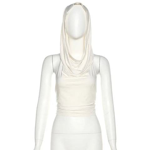 Hooded Crop Top Women Edgy Clothes Y2k