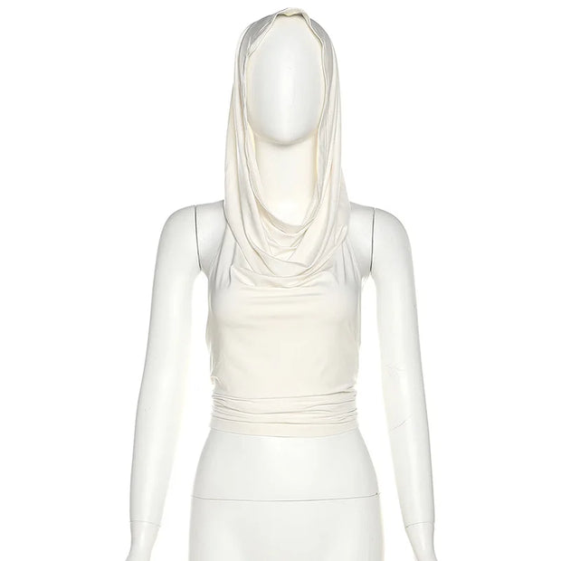 Hooded Crop Top Women Edgy Clothes Y2k