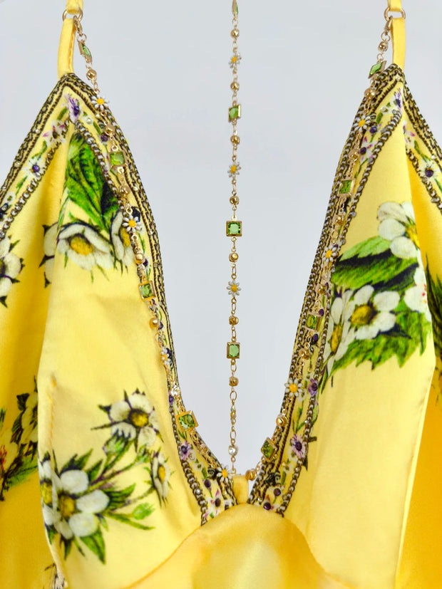 100% Silk Women Crystal Beade