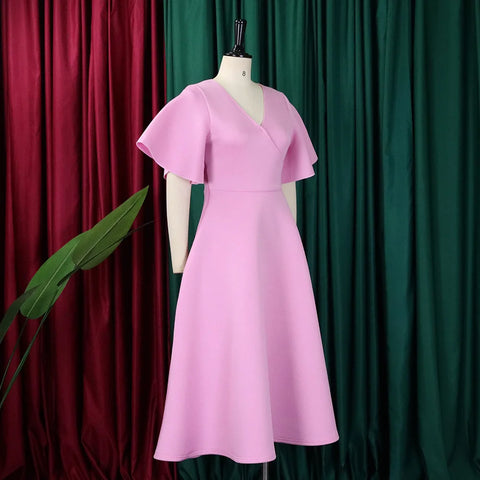 Elegant Party Dresses for Women V Neck Ruffles